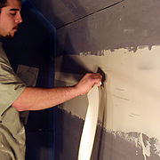 Paper tape on blueboard.